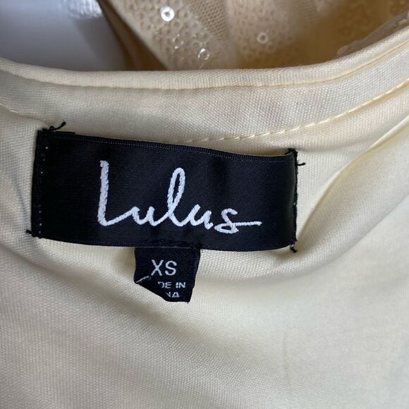 Lulus Dress Size XS Magical Moonlight
Cream Sequin Off-the-Shoulder - Picture 6 of 8